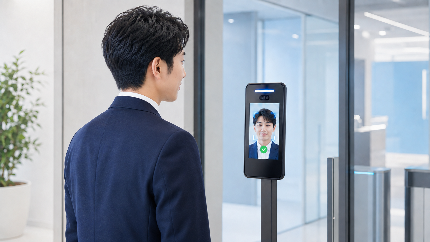 顔認証による入退室管理のイメージ